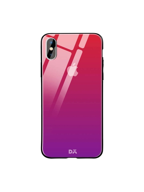

DailyObjects Pink & Purple iPhone X Glass Case Cover