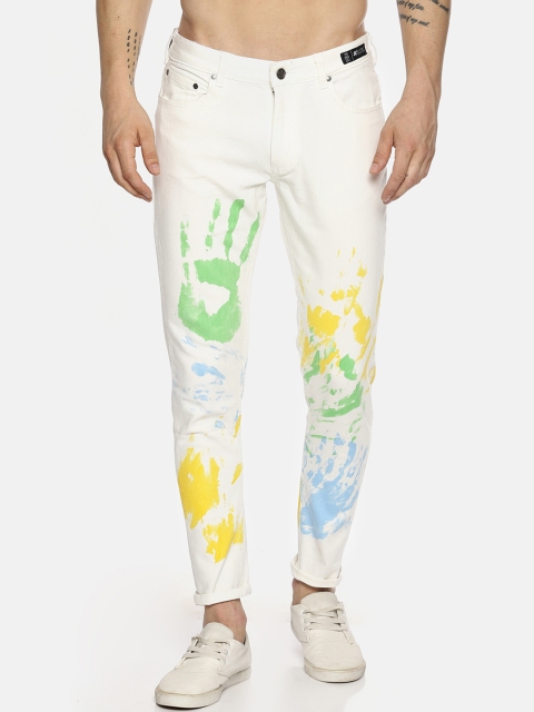 

KULTPRIT Men White Skinny Fit Mid-Rise Clean Look Stretchable Jeans