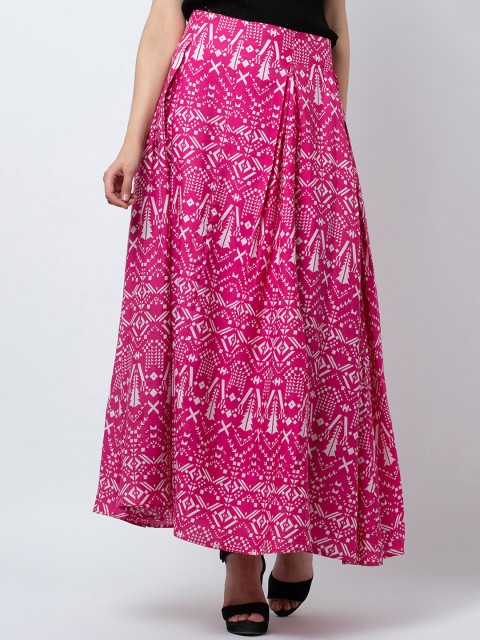 

DODO & MOA Women Pink Printed Flared Skirt