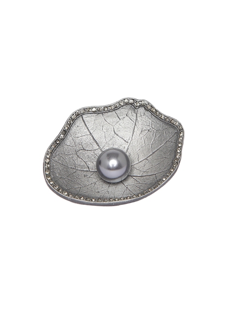 

Mali Fionna Women Silver-Toned Stone-Studded Adjustable Finger Ring