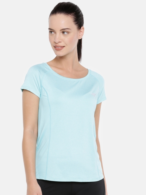 

4F Women Blue Solid Round Neck T-shirt
