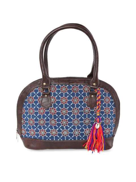 

Vivinkaa Women Blue & Maroon Printed Handheld Bag