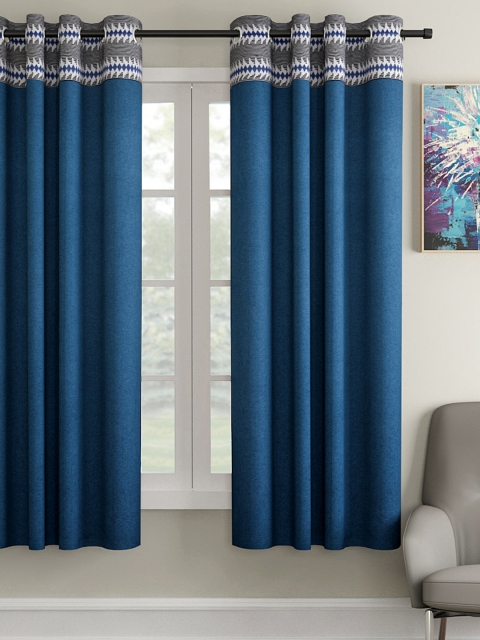 

Soumya Teal Blue Solid Single Window Curtain