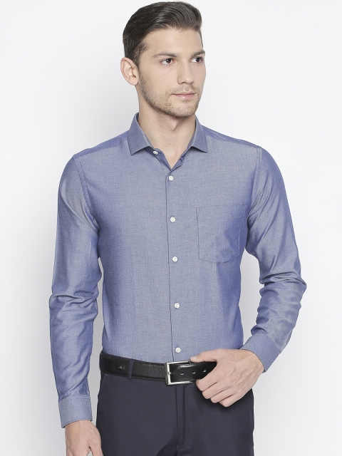 

RICHARD PARKER by Pantaloons Men Blue Slim Fit Self Design Party Shirt