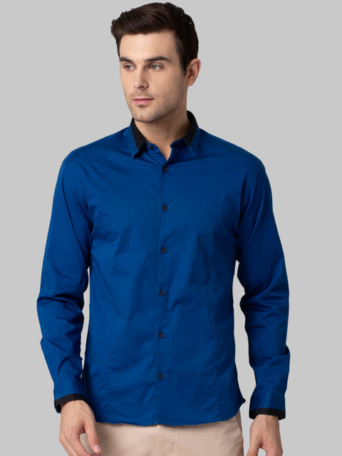 

Park Avenue Men Blue Slim Fit Solid Casual Shirt