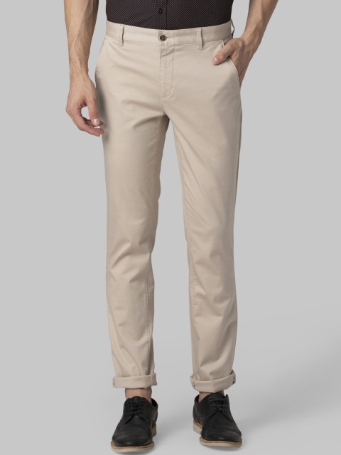 

Park Avenue Men Beige Regular Fit Solid Regular Trousers
