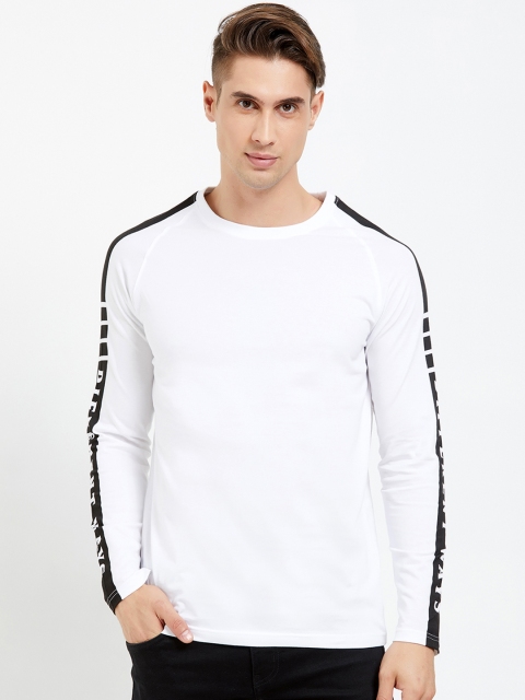 

Maniac Men White Solid Round Neck T-shirt