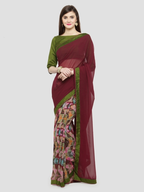 

Shaily Purple Printed Pure Georgette Saree