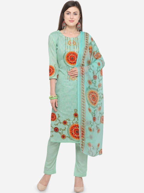 

mf Sea Green Pure Cotton Unstitched Dress Material