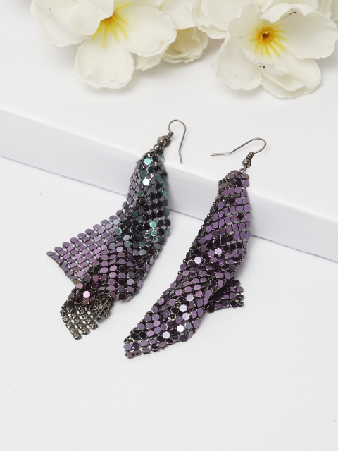 

AVANT-GARDE PARIS Gunmetal-Toned Geometric Drop Earrings, Metallic