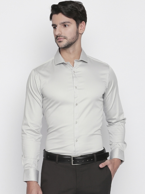 

RICHARD PARKER by Pantaloons Men Grey Slim Fit Solid Formal Shirt