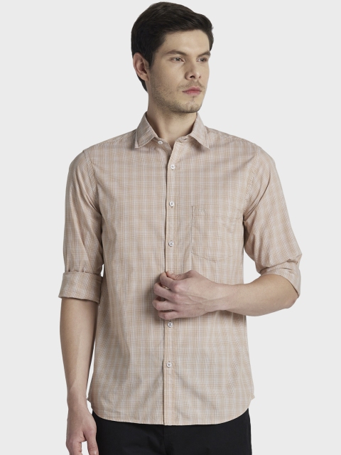 

ColorPlus Men Beige Tailored Fit Checked Casual Shirt