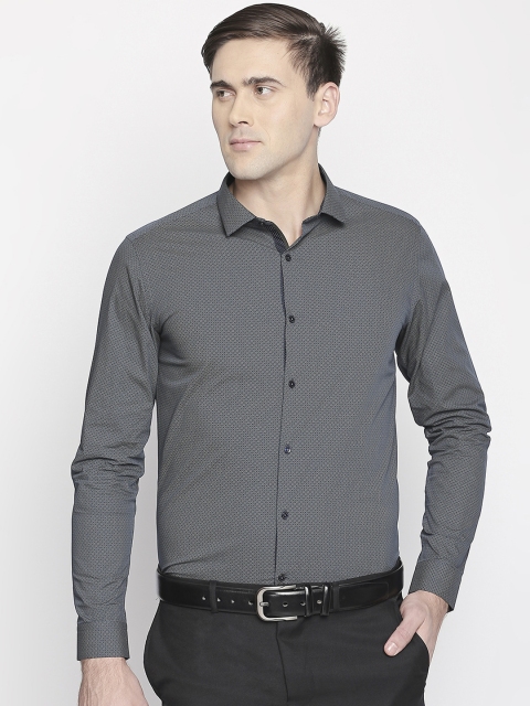 

RICHARD PARKER by Pantaloons Men Grey Slim Fit Printed Formal Shirt
