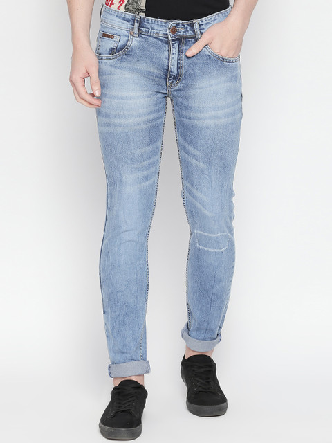 

BOLTS and BARRELS Men Blue Slim Fit Low-Rise Clean Look Stretchable Jeans