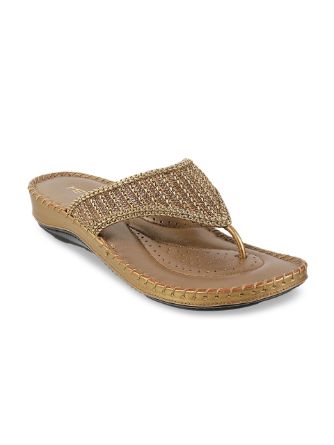 

Metro Women Gold-Toned Solid Sandals