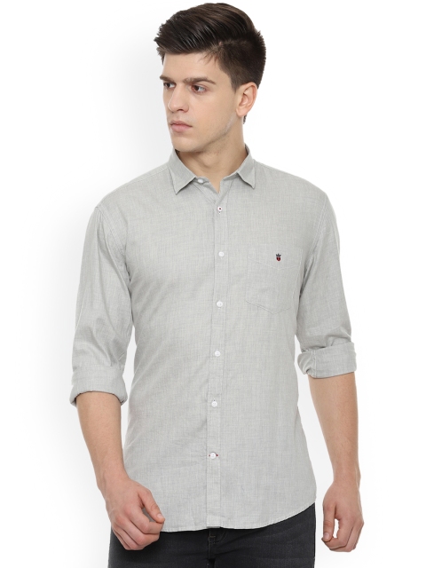 

Louis Philippe Men Grey Slim Fit Solid Casual Shirt