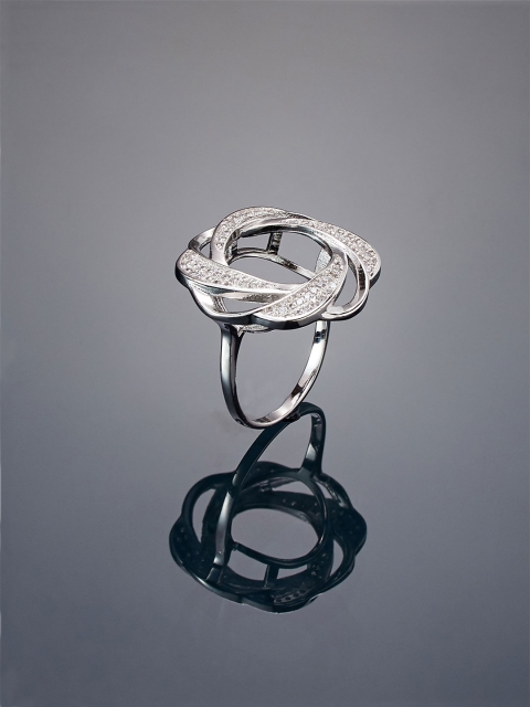 

shaze Women Silver-Toned Rhodium-Plated CZ-Studded Finger Ring