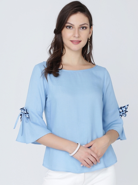 

Eavan Women Blue Solid A-Line Top, Turquoise blue