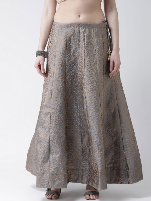 

Castle Women Grey & Gold-Coloured Flared Maxi Skirt
