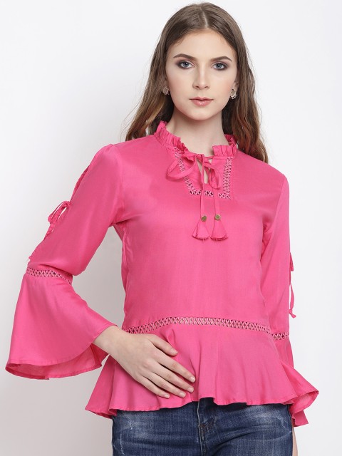

Lady Stark Women Pink Self Design A-Line Top