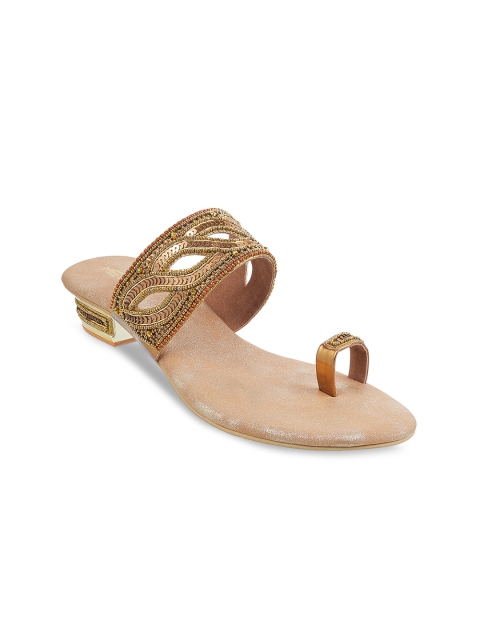

Metro Women Gold-Toned Solid Sandals
