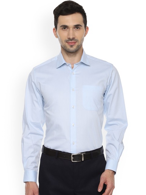 

Louis Philippe Men Blue Slim Fit Striped Formal Shirt