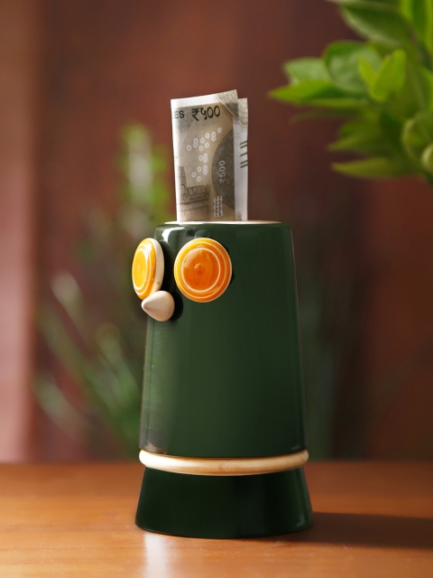 

Dennmarks Green Handmade Wooden Piggy Bank