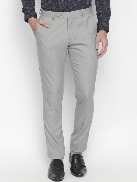 

RICHARD PARKER by Pantaloons Men Black Slim Fit Solid Formal Trousers