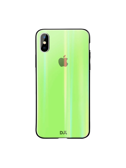 

DailyObjects Green iPhone X Holographic Glass Case Cover