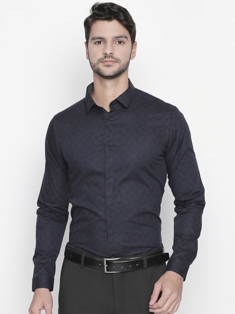 

RICHARD PARKER by Pantaloons Men Blue Slim Fit Printed Party Shirt