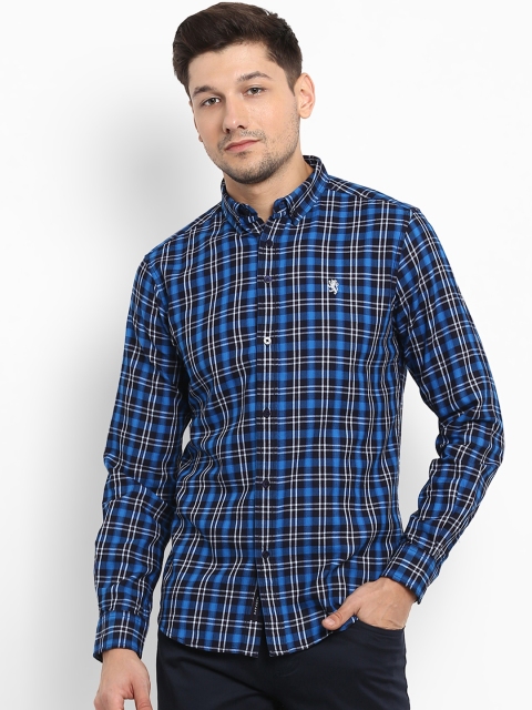 

Red Tape Men Navy Blue Regular Fit Checked Casual Shirt