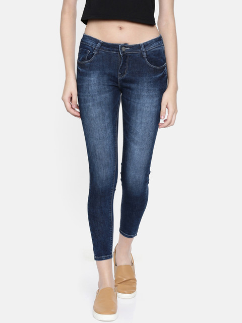 

ZHEIA Women Navy Blue Skinny Fit Mid-Rise Clean Look Stretchable Jeans