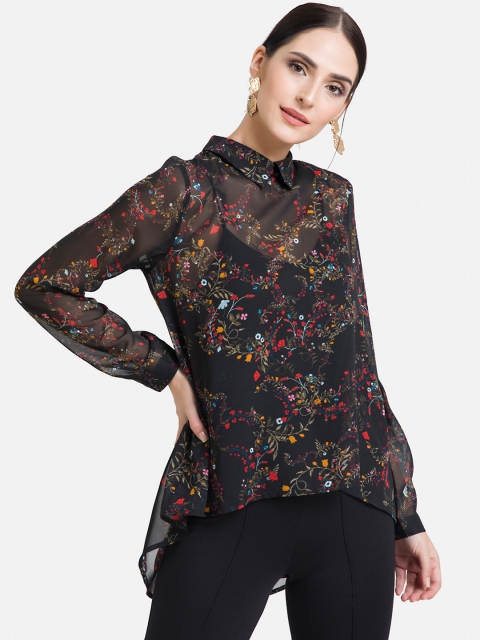 

Kazo Women Multicoloured Printed Shirt Style Top, Multi
