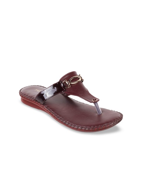 

Metro Women Maroon Solid T-Strap Flats