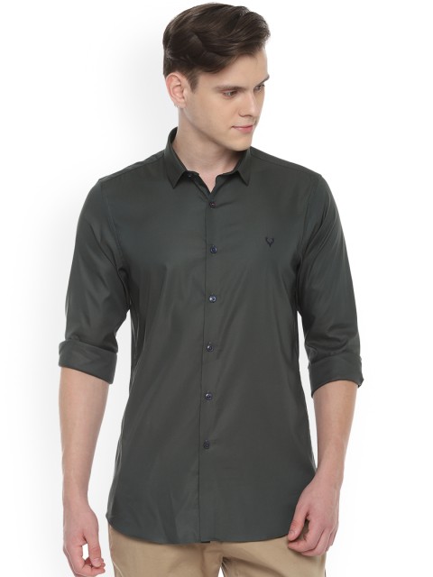 

Allen Solly Men Grey Slim Fit Solid Casual Shirt
