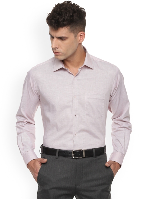

Van Heusen Men Pink Custom Regular Fit Self Design Formal Shirt