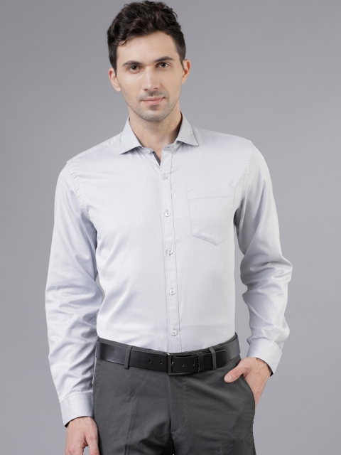 

Mark Taylor Men Grey Slim Fit Self Design Formal Shirt
