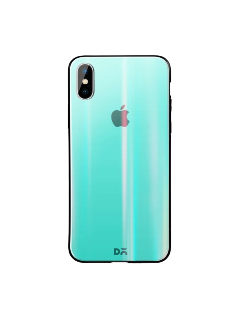 

DailyObjects Sea Green iPhone X Holographic Glass Case Cover
