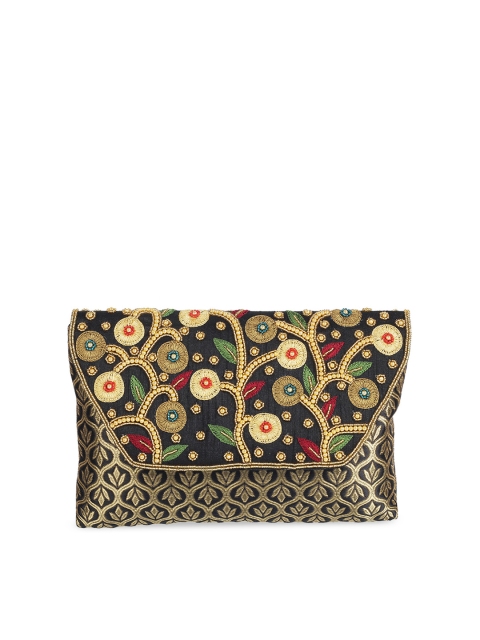 

Mochi Black Embroidered Clutch