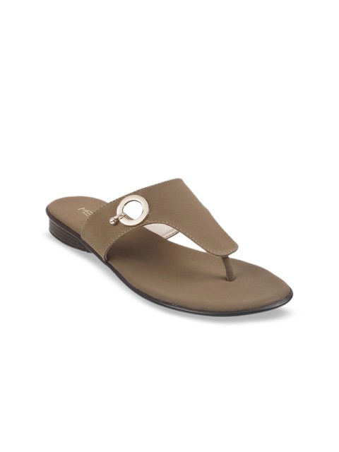 

Metro Women Brown Solid T-Strap Flats