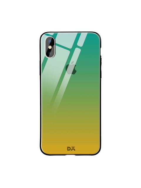 

DailyObjects Green & Mustard iPhone XS Max Glass Case Cover