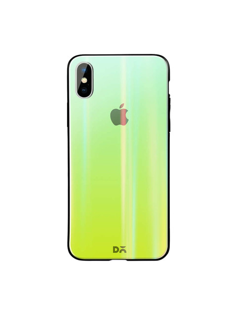 

DailyObjects Green iPhone X Holographic Glass Case Cover