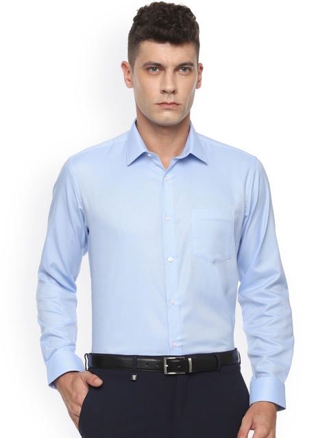 

Van Heusen Men Blue Custom Regular Fit Self Design Formal Shirt
