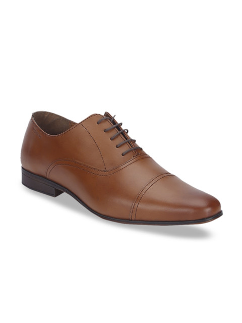 

Red Tape Men Tan Brown Leather Formal Oxfords