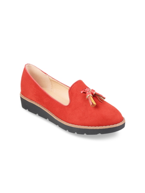 Metro Women Coral Red Solid Heels