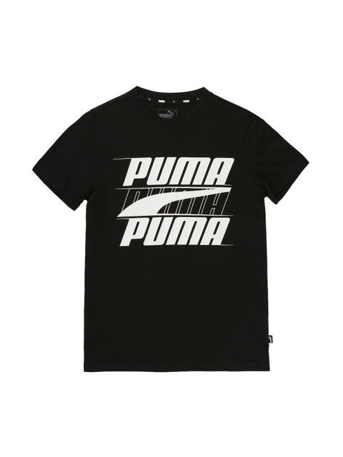 

Puma Boys Black Printed Round Neck T-shirt