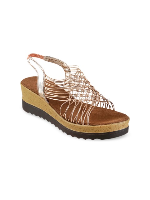 

Metro Women Gold-Toned Solid Sandals