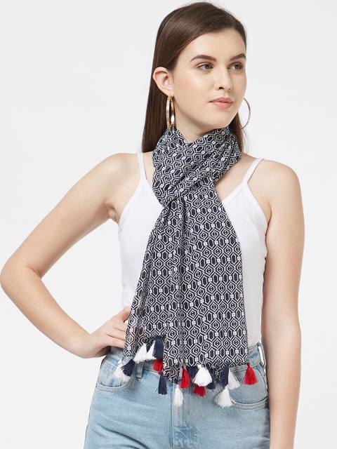 

Vozaf Women Navy Blue & White Printed Stole