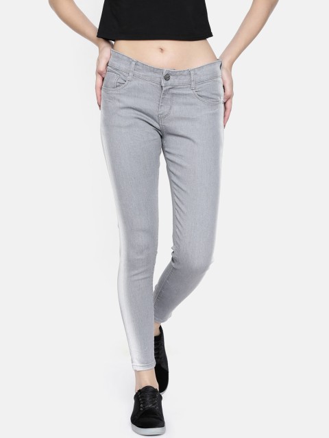 

ZHEIA Women Grey Skinny Fit Mid-Rise Clean Look Stretchable Jeans