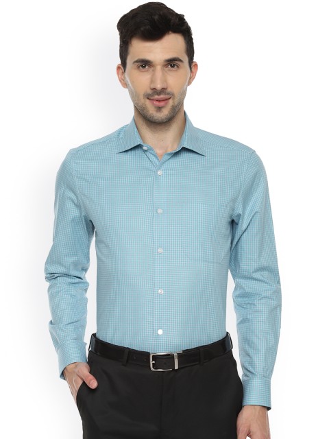 

Louis Philippe Men Blue Classic Regular Fit Checked Formal Shirt